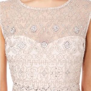 Adrianna Papell blush beaded long dress